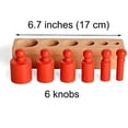 thumbnail image 3 of Bloques cilíndricos con pomos Montessori BOHS, 6 clavijas, 17 cm, 4 unidades, 3 of 8
