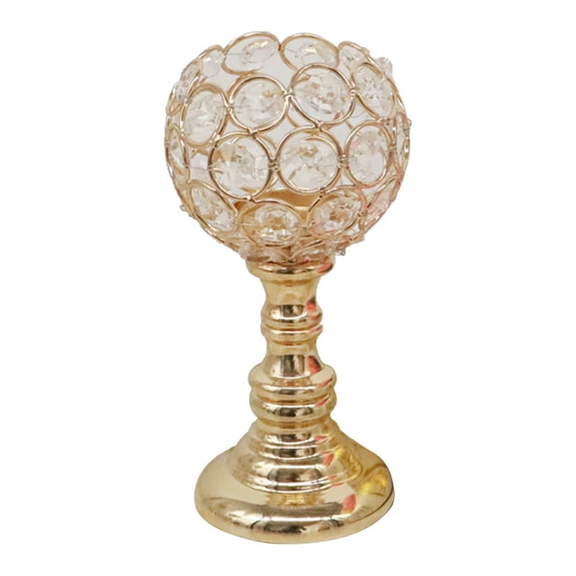 Candelero de mosaico BLESIY candelabros de cristal dorado 8,5x16,5cm