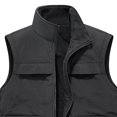 thumbnail image 4 of Jackets for Men, Men's Stand Collar Sleeveless Work Vest Jackets with Multi Pockets | Lightweight Casual Sport Coat,Casual Regular Fit Street Outerwear, 4 of 4