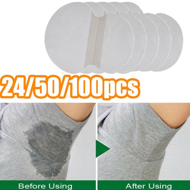 Neinkie 24/50/100Pcs Tampons de Sudation des Aisselles - Tampons de Sudation Aisselles Jetables pour Lutter contre l'Hyperhidrose et la Transpiration Excessive - Boucliers / Garde Robe Non Visible Fournit une Protection des Aisselles