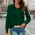 thumbnail image 2 of Ashirexll Tops for Women Trendy, Womens Summer Tops, Fashion Solid Color Lapel Shirt With Sequins Patchwork Pockets Buttons Pullover, 2 of 7