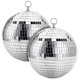 thumbnail image 3 of Bola de discoteca con espejo de cristal plateado y dorado, decorativa, brillante, reflectante, para fiestas, DJ, bailes, Navidad, hogar, club, escenario, efecto de iluminación, 15 cm, plateado, 3 of 5