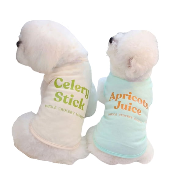 2PCS Small Dog Vest,Pet Summer Shirts Sleeveless Vest,Dog Soft Comfortable Tank Top T Shirts for Cat Puppy Small Dog Green Beige S