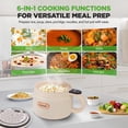 thumbnail image 2 of NutriChef 1.6L Electric Rice Cooker – Portable Multi-Function Cooker with Non-Stick Ceramic Pot, Digital Controls, 6 Presets & Auto Shut-Off – White, 2 of 8
