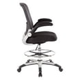 thumbnail image 2 of Mesh Back Drafting Fabric Chair with Adjustable Foot Ring and Padded Flip Arms, 2 of 4