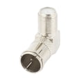 thumbnail image 2 of Uxcell TV Antenna F F/M Adapter Quick Right Angle RF Coaxial Connector Silver Tone, 2 of 2