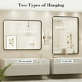 thumbnail image 3 of GIANNA Bathroom Mirror 36"x 24" Wall Mirror with Rectangular Metal Frame, Black, 3 of 6