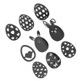 thumbnail image 3 of Kearding Pegatina de Pascua forma de huevo acrílico pared calcomanía Festival decoración espejo pared Paster Diy 3d pegatinas decorativas Kits de decoración para fiestas negro JM626 Kearding HA003777-03, 3 of 6