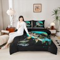 thumbnail image 4 of Homewish Cartoon Pike Fish Bedding Comforter Set, Rustic Hunting and Fishing Twin Comforter Sets, Farmhouse Animal Reversible Bedding Set, Super Cozy Room Decor, 2-Piece, 4 of 8