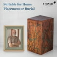 thumbnail image 4 of STONLIF Wood Urns for Human Ashes Adult Male, Female | Resin Decorative Memorial Wooden Cremation Urns for Ashes Large Upto 250 lbs, Green - 1pc, 4 of 4