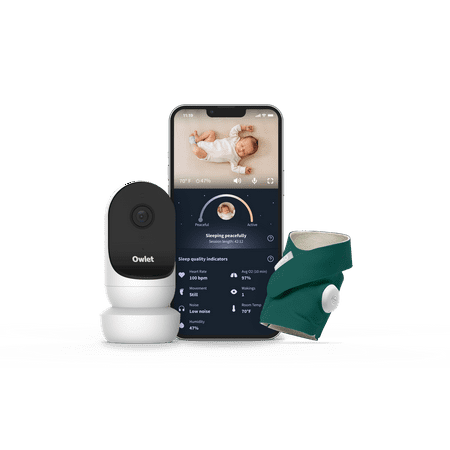UPC: 0850038861315 | Owlet Dream Duo 2 Smart Baby Monitor – includes FDA-Cleared Dream Sock® & HD Video Wifi Camera – Deep Sea Green