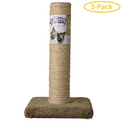 North American Pet Classy Kitty Cat Sisal Scratching Post 20" High (Assorted Colors) - Pack of 2