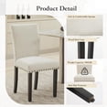 thumbnail image 1 of Yeshouse Silla de comedor moderna tapizada en beige, estilo Parsons con respaldo alto, ribete de tachuelas, asiento de esponja y patas de madera, capacidad de 136 kg, 1 of 9