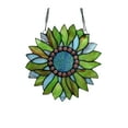 thumbnail image 4 of Chloe Lighting Handcrafted Floral Design Vibrant Multicolor Stained Glass Window Panel Blue, Green, 4 of 5