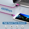 thumbnail image 4 of Micro USB Charger Block Fast Charging, 2 Pack Wall Charger with USB A to Micro Charging Cable 6FT, USB Charger Plug Android Phone Charger High Speed Micro Cable Compatible for Samsung, Android, Pink, 4 of 7