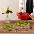 thumbnail image 7 of SKYSONIC Cartoon Robots Cute Pot Holders Trivets, 2 Pcs Heat Resistant Trivets,Green Doodle Cotton Thread Weave Mats for Hot Pads Pans Pot Bowl Teapot for Kitchen Decor, 7 of 7
