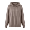 thumbnail image 4 of Warm Sweaters for Women Crew Neck Soft Hoodies Fall Winter Cozy Knitted Drawstring Hooded Pullover 2026 Dark Gray M, 4 of 4