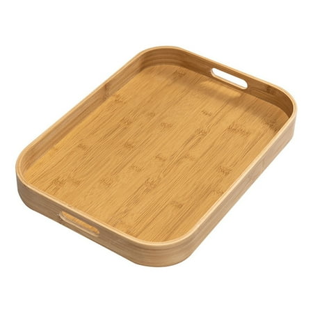 

Bamboo Rectangle Serving Tray Wood Plate Tea Food Dishe Drink Platter Food Plate Dinner Beef Steak Fruit Tray C