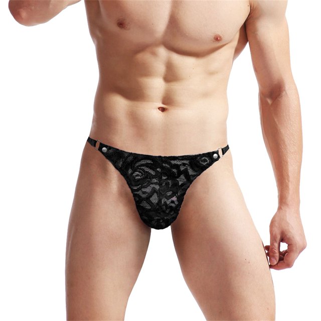 Harpily 2025 Intimates Men's Underwear Fit Translucent Ice Silk Low Waist Buckle G String Pants T Pants