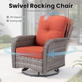 thumbnail image 3 of ODELIO 10-Piece Outdoor Patio Furniture Set, All-Weather Wicker Conversation Set with Propane Fire Pit Table, Swivel Rocking Chairs & Solar LED Coffee Table for Backyard, Deck & Porch, Orange Red, 3 of 11
