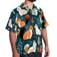 thumbnail image 2 of Squirrel Men's Hawaiian Button Down Short Sleeve Casual Printed Summer Beach Unisex Shirt, 2 of 6
