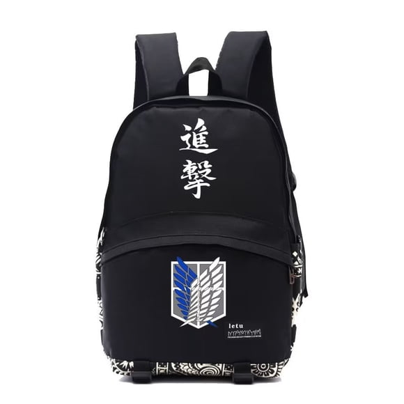 Mochila MANYU con estampado sólido de alas de la libertad de Titán del anime