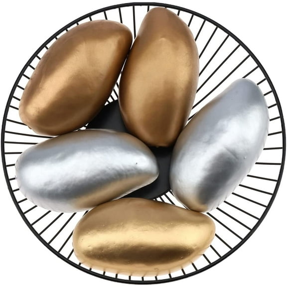 6 PCS Fake Plastic Pear Silver Golden Decoration New Year Artificial Realistic Fruit Model Faux Lifelike Display Props Ornament Party Christmas Festival