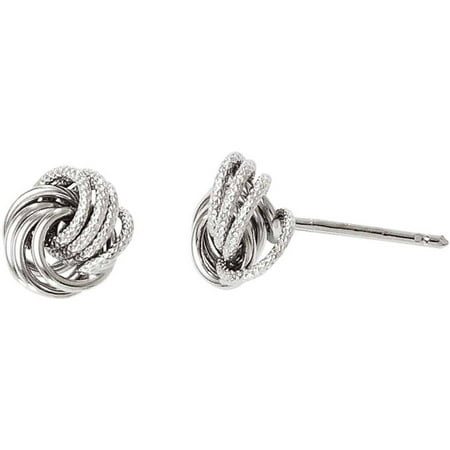10kt White Gold Polished and Textured Post Earrings
