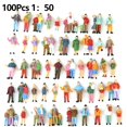 thumbnail image 2 of MYG 100Pcs Painted Figures 1:50 Scale People Model Trains Multicolor Passenger, 2 of 4