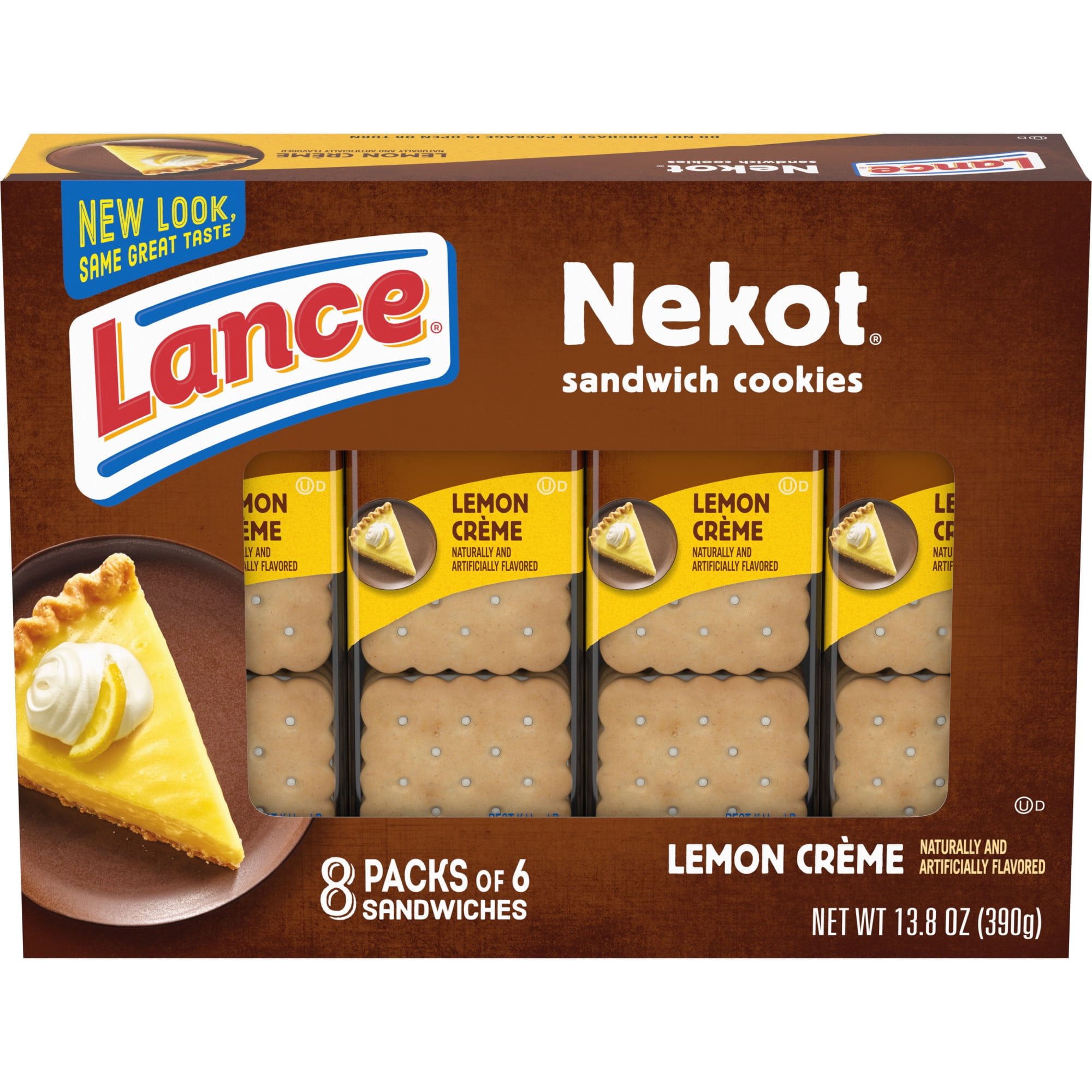 Lance Sandwich Cookies, Nekot Lemon Creme, 8 Ct Boxt