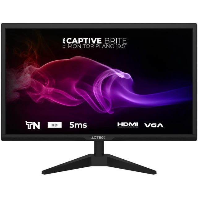 Monitor 19.5 ACTECK CAPTIVE BRITE CB195 5Ms 60Hz HD TN LED VGA HDMI negro