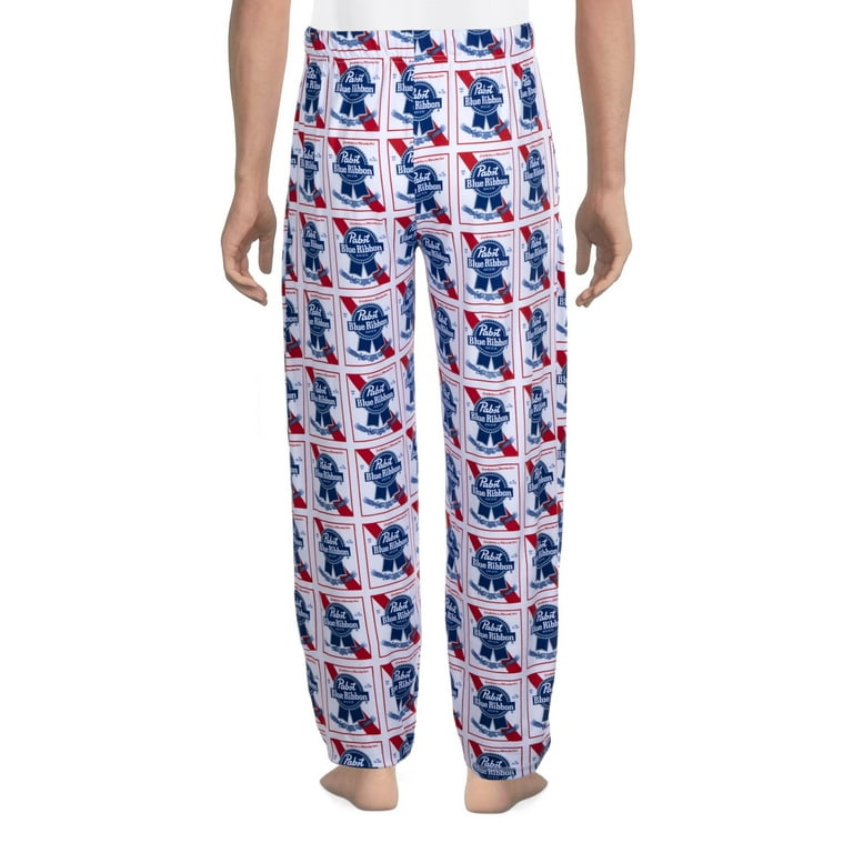 Men's Pabst Blue Ribbon Graphic Sleep Pants, Poly Spandex