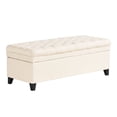 thumbnail image 6 of GZXS Flip-Top Storage Bench, 50" Upholstered Fabric Ottoman with Spacious Hidden Storage, Multi-Functional Footrest and Extra Seating for Living Room, Bedroom, or Entryway (Beige), 6 of 9