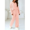 thumbnail image 5 of PRETTYGARDEN Women's 2 Piece Pullover Sweater Set Oversized V Neck Top Wide Leg Pants Fall Winter Fuzzy Lounge Outfit, 5 of 9