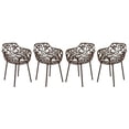 thumbnail image 1 of LeisureMod Devon Moderne Intérieur Extérieur Aluminium Chaise de Salle à Manger Brun Ensemble de 4, 1 of 10