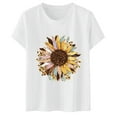 thumbnail image 4 of Vetement Femme ete 2025 Womens Fashionable Sunflower Printed Round Neck Short Sleeved Sports Casual T Shirt Short Sleeve T Shirt Women Shirts Comfy Women Sleeve Running Shirts Compression Woman M, 4 of 5