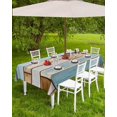 thumbnail image 3 of Farmhouse Grey Brown Outdoor Tablecloth - 60x102 Inch Rectangle Dining Table Cover, Country Vintage Wooden Waterproof Outdoor Table Cloth with Umbrella Hole & Zipper for Picnic/Patio/Party, 3 of 5