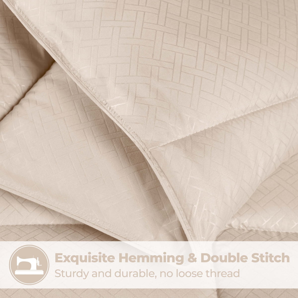 Superior Basketweave Plush Down Alternative Comforter, Twin XL, Cream