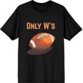 thumbnail image 3 of Only W's American Football Adult Black Crew Neck Short Sleeve Tee-Large, 3 of 4