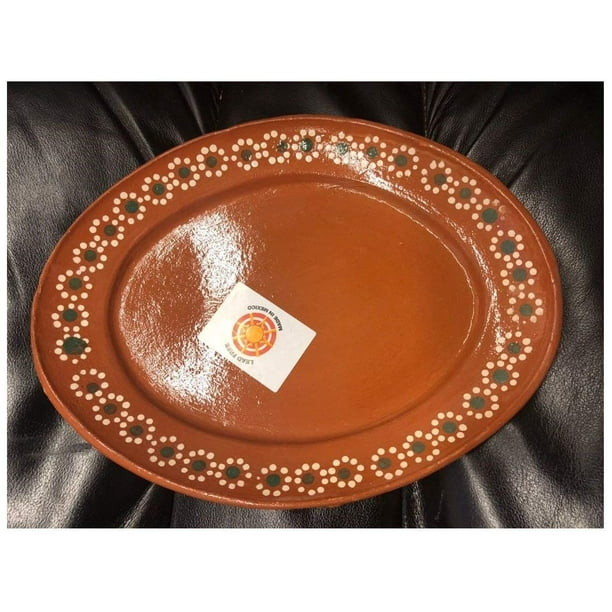 Made in Mexico 11x8 Mexican Grande Dinner or Salad Clay Ovalado Oval