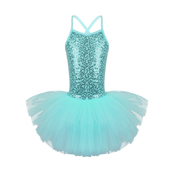 YiZYiF Kids Little Girls Sequins Ballet Tutu Dress Gymnastic Leotard