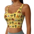 thumbnail image 2 of Vsdgher Car Tent Trees Print Women Sleeveless Athletic Tank Top Built-in Bra Camisole Sports Vest for Yoga Running Fitness Exercise with Removable Pads, 2 of 8