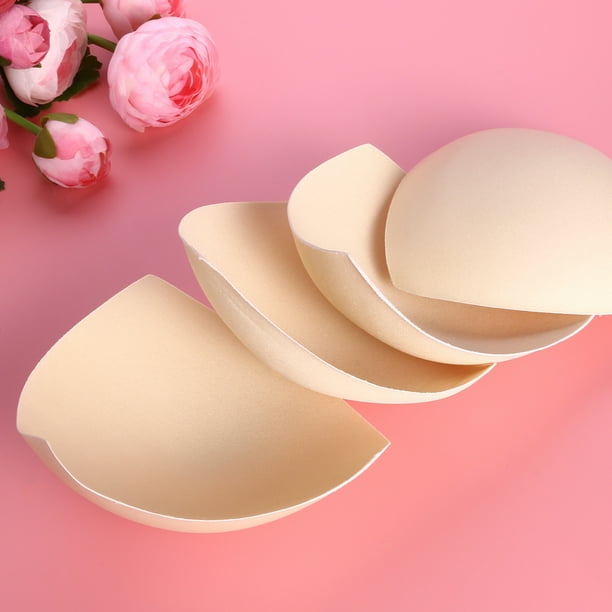 Bra Inserts Pads Pushup 3 Pair Womens Removable Smart Cups Bra Inserts Pads  For Swimwear Sports (Skin-Color)