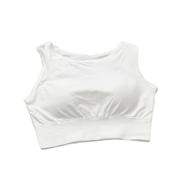 Sonducket Camiseta sin mangas elástica transpirable para el pecho, carpeta de cuello redondo, carpetas de pecho seco para mujer, para correr, Prendas para la parte del cuerpo Blanco