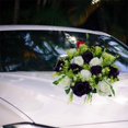 thumbnail image 2 of Ramo de 14 rosas artificiales decorativas de seda para bodas, jardines, fiestas en interiores y exteriores. Púrpura, 2 of 7