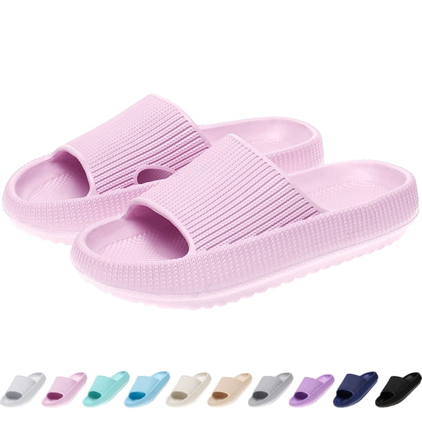 Pantuflas suaves antideslizantes rosas Cloud Slides de Rosyclo para niños
