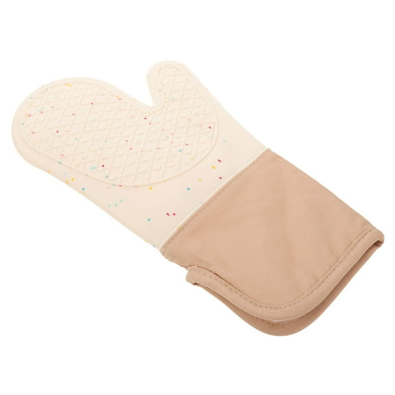 NICEXMAS Kitchen Silicone Oven Mitts Heat Insulated Gloves for Baking Cooking and Bbq