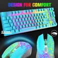 thumbnail image 5 of ZIYOULANG Wireless Gaming Keyboard and Mouse Combo with 87 Key Rainbow LED Backlight Rechargeable 3800mAh Battery Mechanical Feel Ergonomic Waterproof RGB Mute Mice for Computer PC Mac PS4 Gamer-Blue, 5 of 7