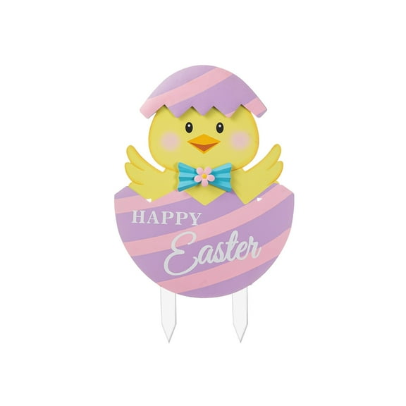 High - Quality Wooden Easter Bunny Egg Ground Insert Decorations - Create a Festive Yard Atmosphere