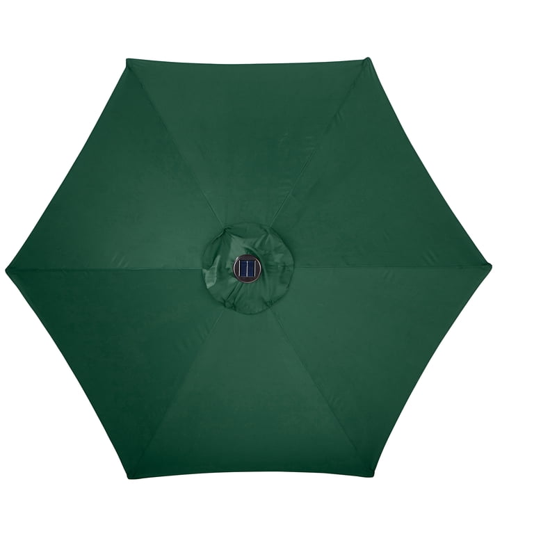 house mounted patio umbrella UV-Resistant complete patio set Umbrella Base Color:Black Equipped with a movable Fiberbuilt Wood Market Umbrella